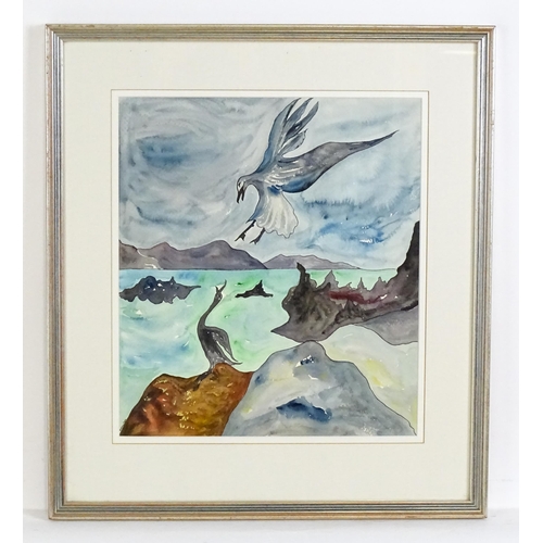 2005 - Arlette Franciere, 20th century, Canadian School, Watercolour, A coastal scene with birds. Signed lo... 