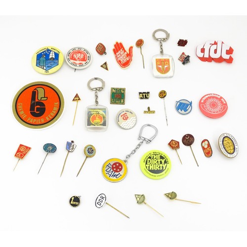 2100 - Trade Union Interest: a quantity of assorted badges, pins, etc. to include Chemie - Papier - Keramic... 