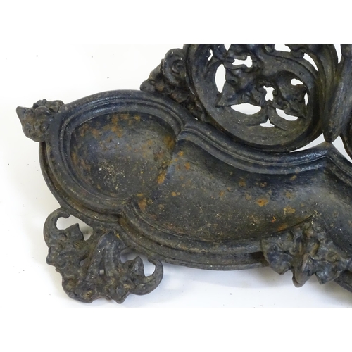 1417 - A late 19th / early 20thC cast iron stick stand with scrolling foliate detail. Impressed No. 100227 ... 