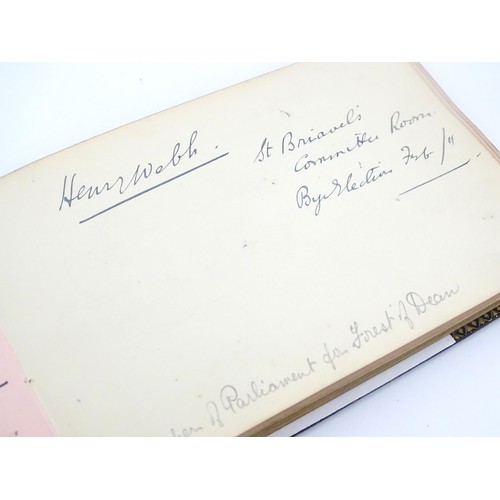 1544 - An early 20thC autograph album to include various autographs including signatures of the South Afric... 