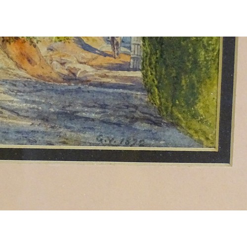 1971 - 19th century, Watercolour, A mountain landscape in the Peloponnese region with a view of the Mega Sp... 