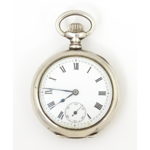 930 - An early 20thC silver ladies pendant/fob watch, The Swiss 17-jewel movement with white enamel dial h... 