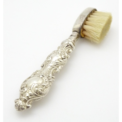 320 - Two silver moustache brushes, one hallmarked Birmingham 1925, maker Henry Clifford Davis, the other ... 