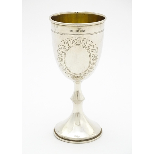 341 - A silver pedestal cup / goblet hallmarked London 1927, maker Rosenzweig, Taitelbaum & Co. Approx. 5 ... 