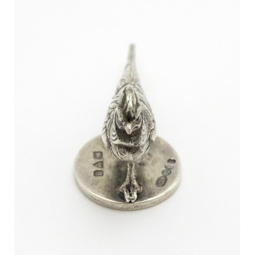 343 - A silver seal modelled as a pheasant hallmarked Chester 1909, maker Sampson Mordan & Co. Approx. 1 3... 