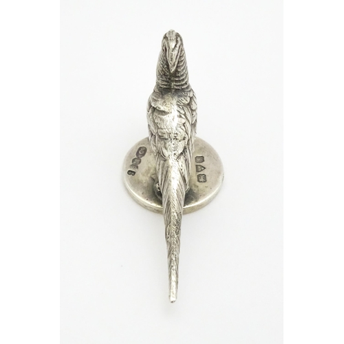 343 - A silver seal modelled as a pheasant hallmarked Chester 1909, maker Sampson Mordan & Co. Approx. 1 3... 