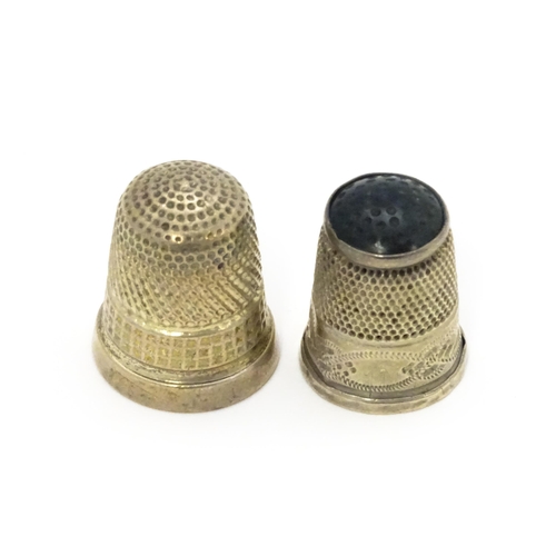 365 - Two silver thimbles, one hallmarked Chester 1918, maker Charles Horner, the other a Victorian exampl... 