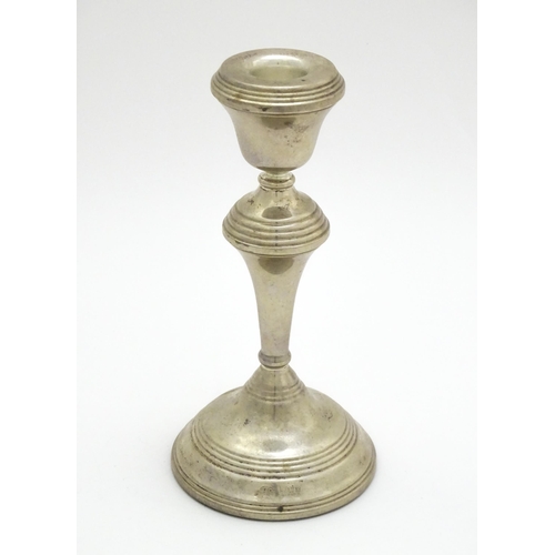 449 - A silver candlestick hallmarked Birmingham 1973, maker W. I. Broadway. Approx. 7 1/4