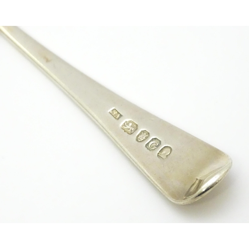 599 - A Geo III silver sauce ladle hallmarked London 1802, maker Stephen Adams II. Approx. 6 3/4