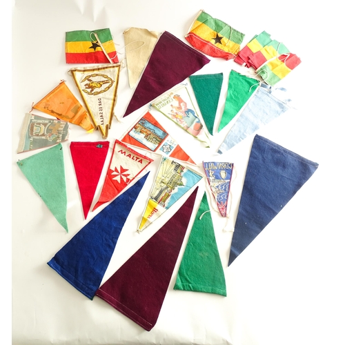 1118 - A quantity of assorted 20thC flags and pennants to include South Africa, Malta, Senegal, Cornwall, D... 