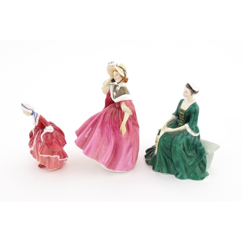 130 - Three Royal Doulton ladies comprising Sunday Morning HN 2184, A Lady from Williamsburg HN 2228, and ... 