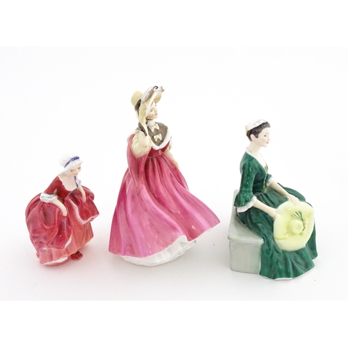 130 - Three Royal Doulton ladies comprising Sunday Morning HN 2184, A Lady from Williamsburg HN 2228, and ... 