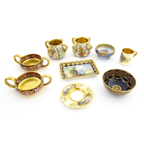 133 - A quantity of assorted Coalport cabinet / collectors items to include a miniature cup and saucer, tw... 