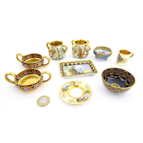 133 - A quantity of assorted Coalport cabinet / collectors items to include a miniature cup and saucer, tw... 