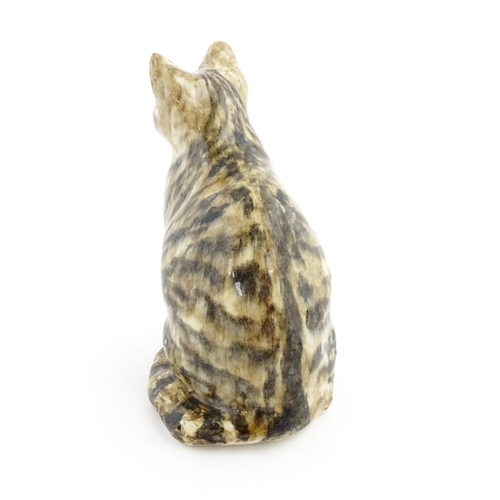 157 - A large Winstanley model of a seated tabby cat, size 6. Marked under. Approx. 11 1/4