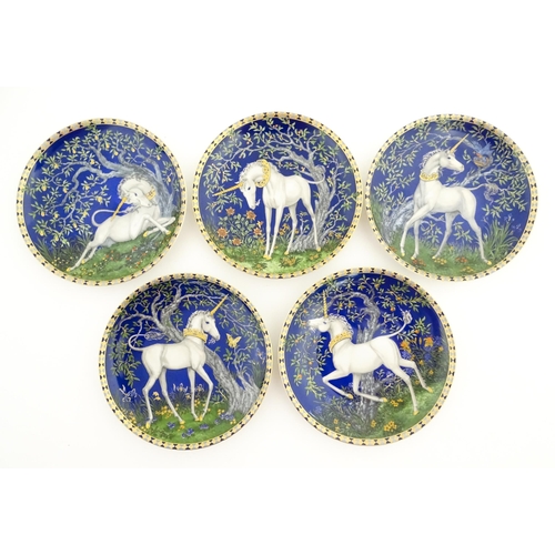 189 - A set of five limited edition Hutschenreuther plates designed by Charlotte and William Hallett from ... 