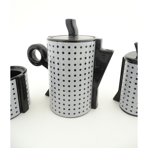 190 - An Italian vintage retro coffee set designed by Massimo Materassi for MAS comprising coffee pot, lid... 