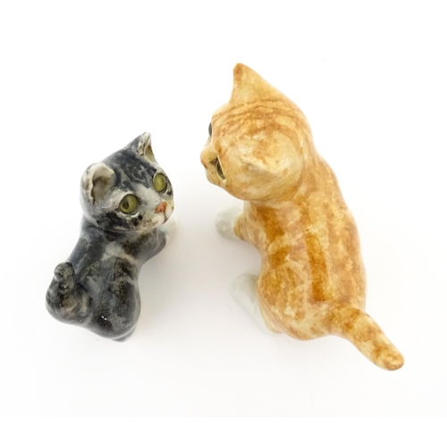 160 - Two Winstanley models of kittens, one a tabby cat, size 1, the other ginger kitten, size 2. Marked u... 