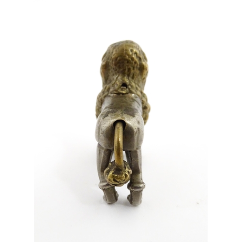 1156 - A Victorian cast brass novelty sewing tape measure modelled as a Poodle dog. Approx. 2