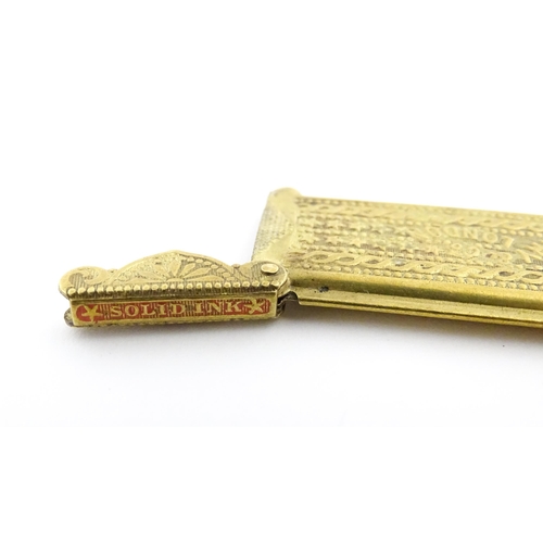 1158 - A Victorian Perry & Co. gilt metal pencil lead case of rectangular form, marked to lid Solid Ink. Ap... 