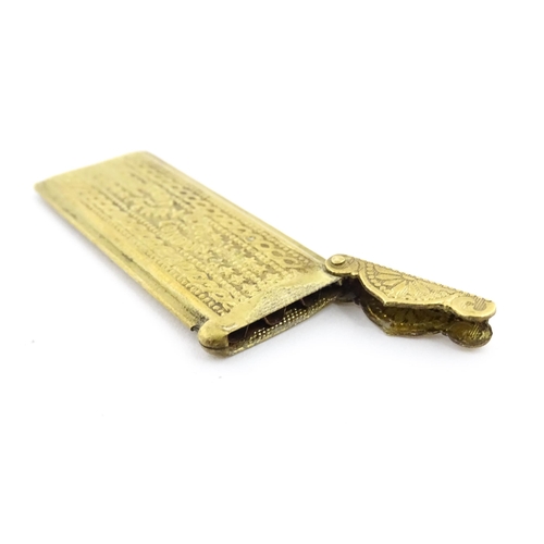 1158 - A Victorian Perry & Co. gilt metal pencil lead case of rectangular form, marked to lid Solid Ink. Ap... 