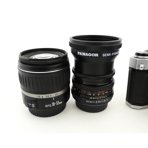 1185 - A Pentax Asahi K1000 and Pentax Asahi KX with Tamron Aspherical 28-200mm lens together with a Centon... 