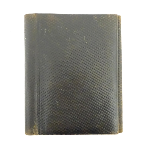 1209 - A late 19thC folding document wallet / stationery case with brass clasp marked 27157. Approx. 9