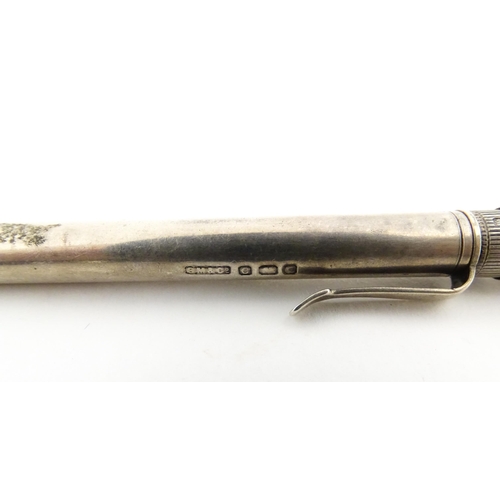 1216 - Two silver pencil by Sampson Mordan, the propelling pencil hallmarked London 1938, the pencil slide ... 