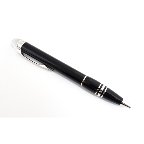 1221 - A cased Mont Blanc Starwalker ballpoint pen, together with a Mont Blanc Noblesse slimline barrel & c... 