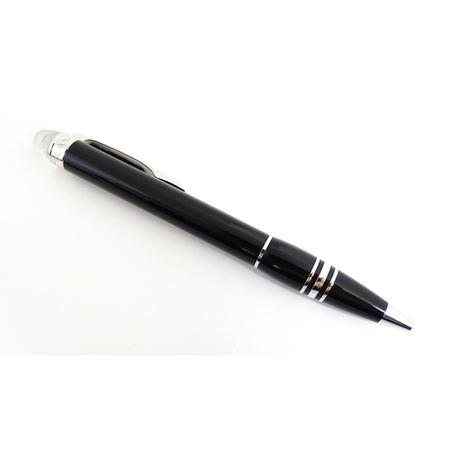 1221 - A cased Mont Blanc Starwalker ballpoint pen, together with a Mont Blanc Noblesse slimline barrel & c... 