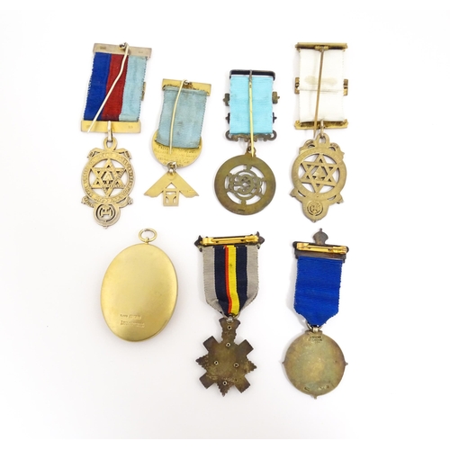 1228 - Freemasonry Interest : seven silver & enamelled masonic jewels / medals, comprising : Steward, Royal... 