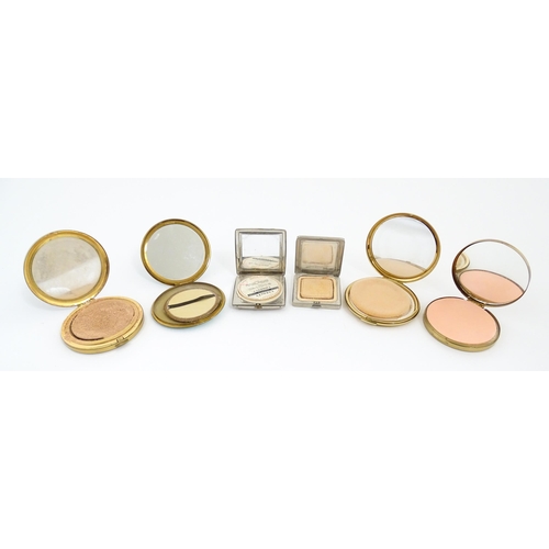 1230 - Five assorted vintage compacts to include a RAF Stratton compact with blue enamel detail and winged ... 