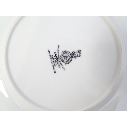 194 - A quantity of Royal Doulton dinner wares decorated in the Cambridge pattern to include plates, servi... 