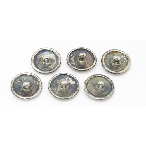 487 - A set of six Victorian silver buttons with cherub detail, hallmarked London 1900, maker William Comy... 