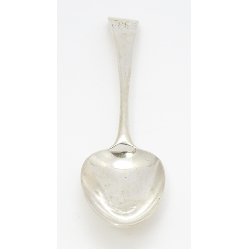 501 - An 18thC silver Old English pattern dessert spoon hallmarked London 1777, maker George Smith. Approx... 