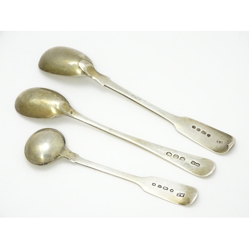 569 - A Geo III silver mustard spoon hallmarked London 1818, maker William Bateman. Together with a silver... 