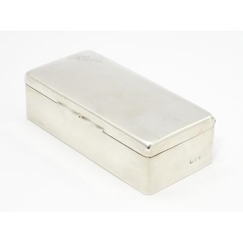 608 - A silver box engraved Kath, hallmarked Birmingham 1923, maker A. &. J. Zimmerman. Approx. 4