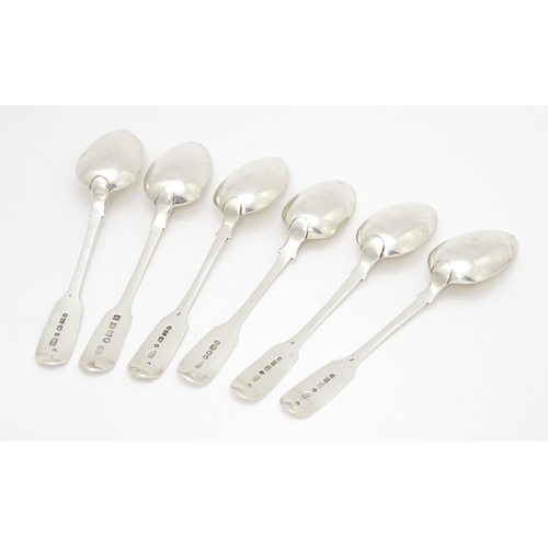 609 - Six assorted silver teaspoons, hallmarked Exeter, one 1836, one 1839, and four 1844. Approx. 5