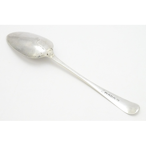 612 - A Geo III silver table spoon, hallmarked London 1798, maker Jonathan Perkins I & Jonathan Perkins II... 