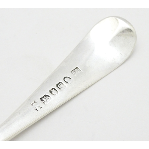 612 - A Geo III silver table spoon, hallmarked London 1798, maker Jonathan Perkins I & Jonathan Perkins II... 