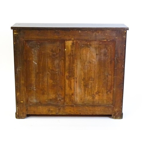 1666 - An early 19thC mahogany cabinet with a rectangular top above two grilled doors fitted with a fabric ... 