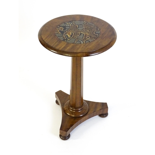 1751 - A Victorian mahogany and septarian nodule occasional table, the circular top raised on a canted pede... 