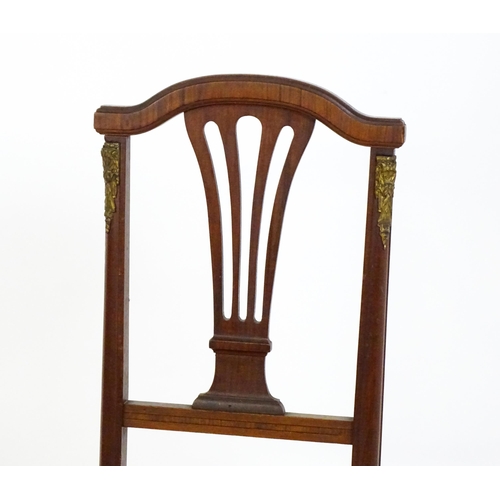 1601 - A pair of Louis Phillipe mahogany side chairs with pierced, fanned back splats over sprung seats and... 