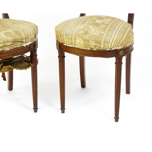 1601 - A pair of Louis Phillipe mahogany side chairs with pierced, fanned back splats over sprung seats and... 