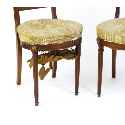 1601 - A pair of Louis Phillipe mahogany side chairs with pierced, fanned back splats over sprung seats and... 