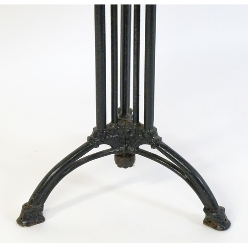 1606 - An early 20thC cast iron based pub / cafe / bistro table, with squared advertising top marked Carta ... 