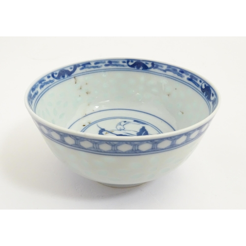 55A - Six assorted Japanese items to include plates decorated with flowers and birds, dishes with scrolled... 