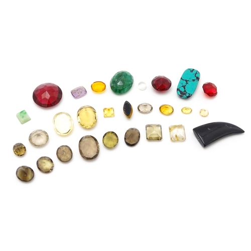 845 - A quantity of assorted loose unmounted stones and beads etc.