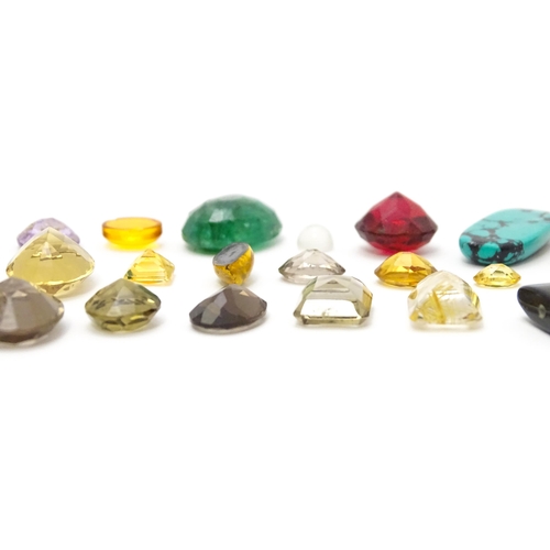 845 - A quantity of assorted loose unmounted stones and beads etc.