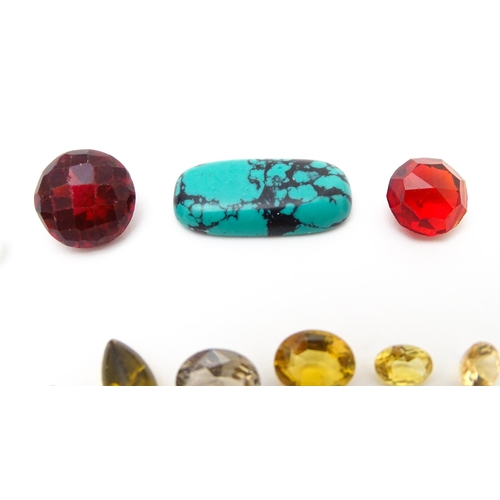 845 - A quantity of assorted loose unmounted stones and beads etc.